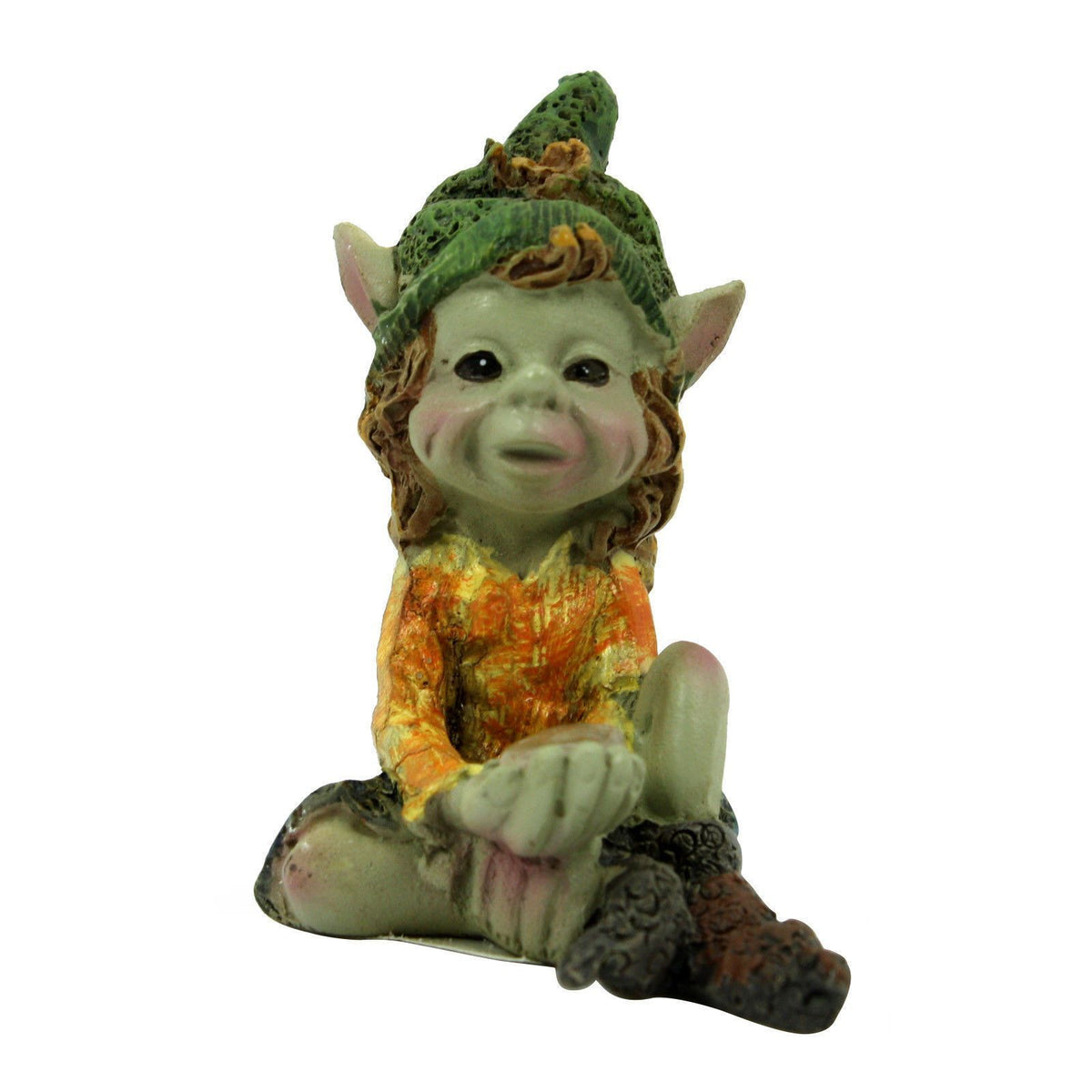 Pixies with Gems - Green Hat | Fairy Garden Figurines - Australia | Earth Fairy