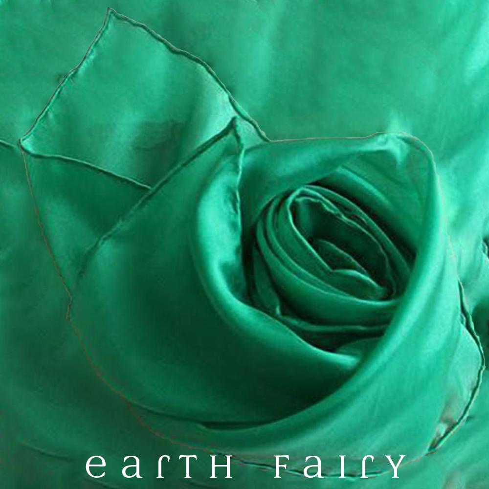 Playsilk, 90cm square in Emerald, from The Earth Fairy Silk Collection