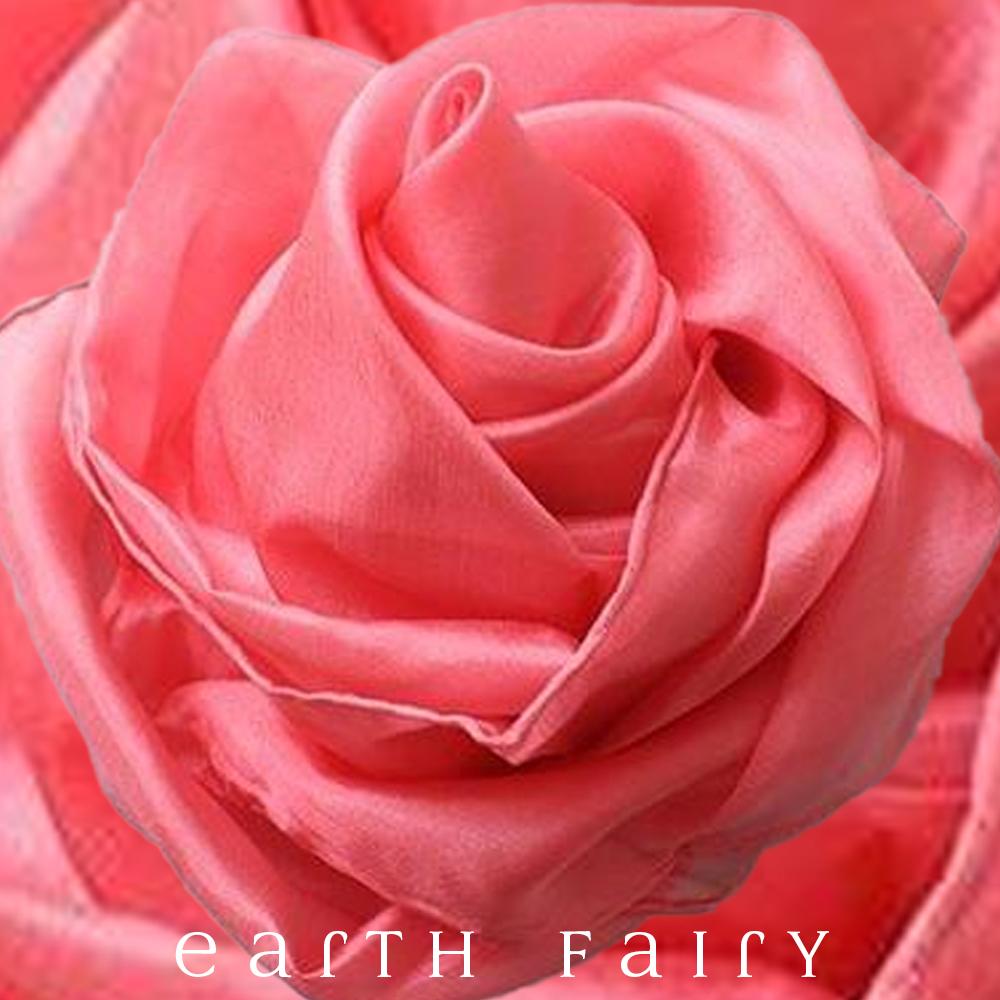 Playsilk, 90cm Square in Rose colourway, from The Earth Fairy Silk Collection