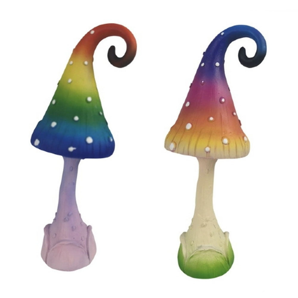 Rainbow Mushrooms - Set of 2 Fairy Garden Accessories Earth Fairy 