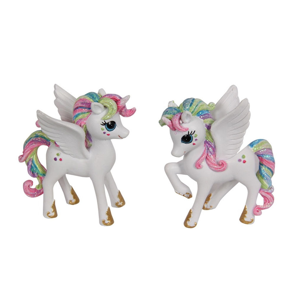 Rainbow Unicorn / Pegasus - Miniature Figurine for Fairy Garden