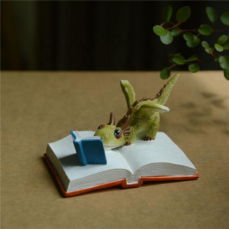 Green Dragon Reading Fairy Garden Animals The Enchanted Story Collection 
