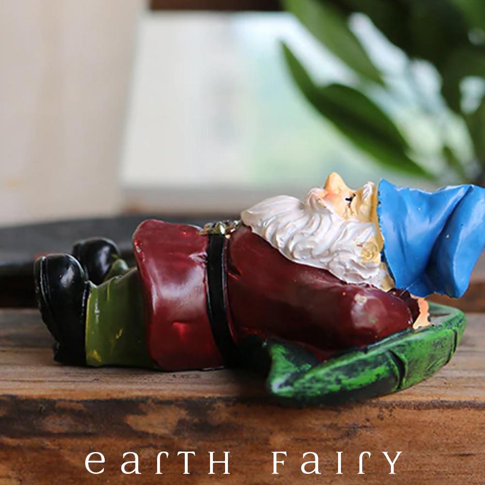 Resting Gnome Fairy Garden Figurines Earth Fairy 