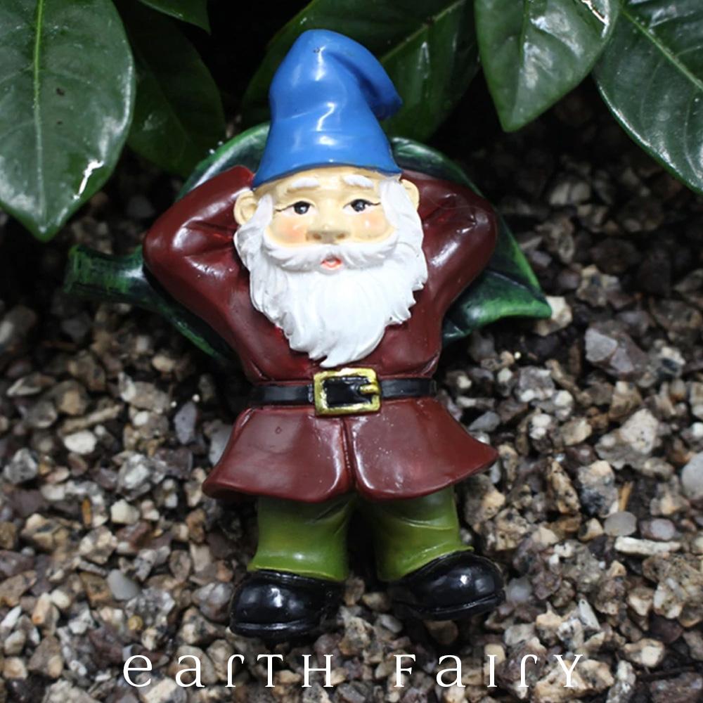Resting Gnome from The Miniature Fairy Garden Gnome Collection by Earth Fairy