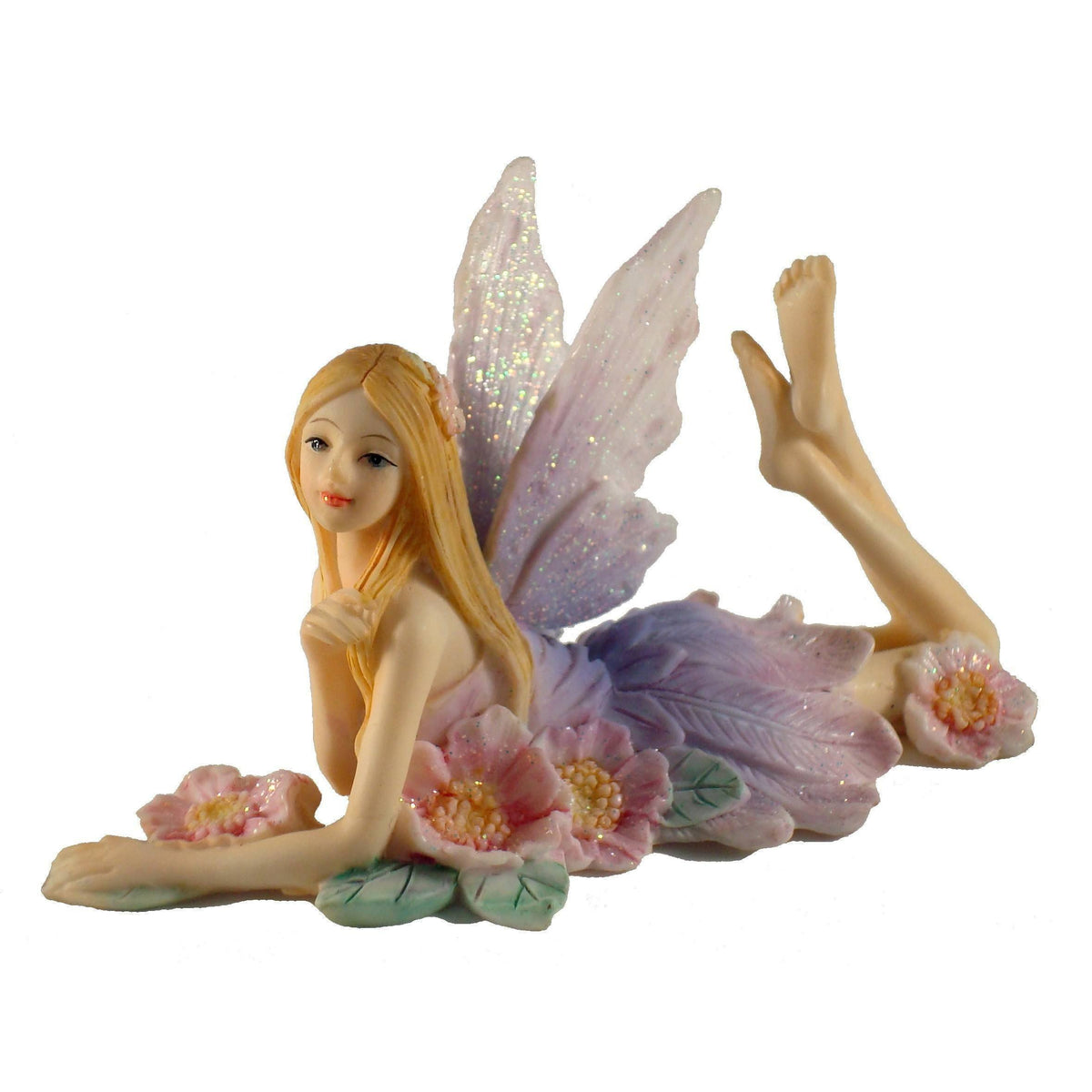 Fairies &amp; Friends Secret Garden Fairy Lying Down Wild Violet Earth Fairy