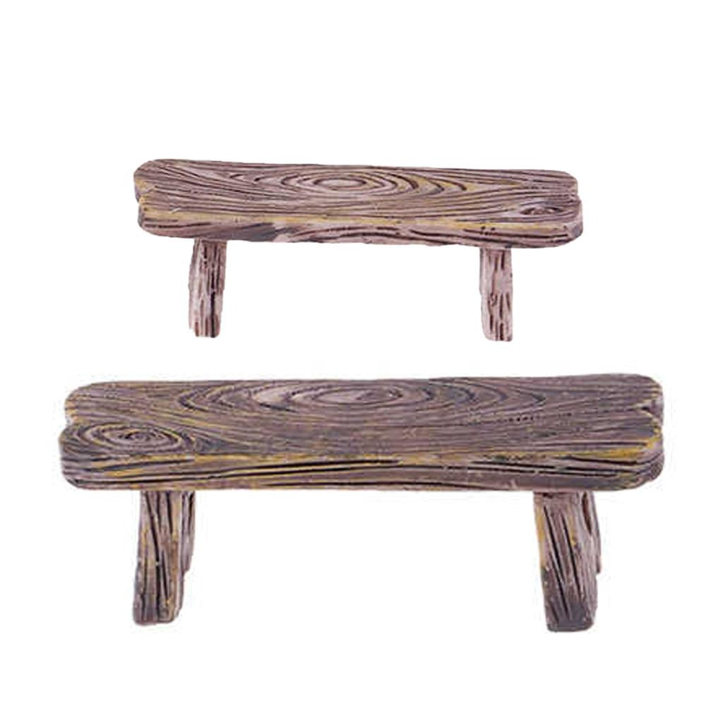 Set of 2 Benches - Mini, from The Miniature Fairy Garden Furniture Collection by Earth Fairy