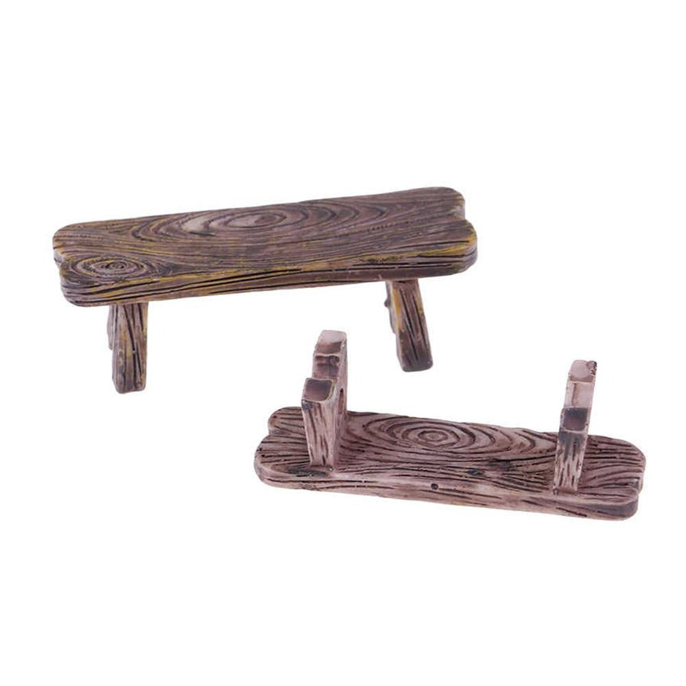 Set of 2 Benches - Mini, from The Miniature Fairy Garden Furniture Collection by Earth Fairy