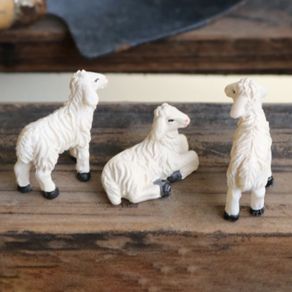 Miniature Sheep Family Figurines - Set of 3