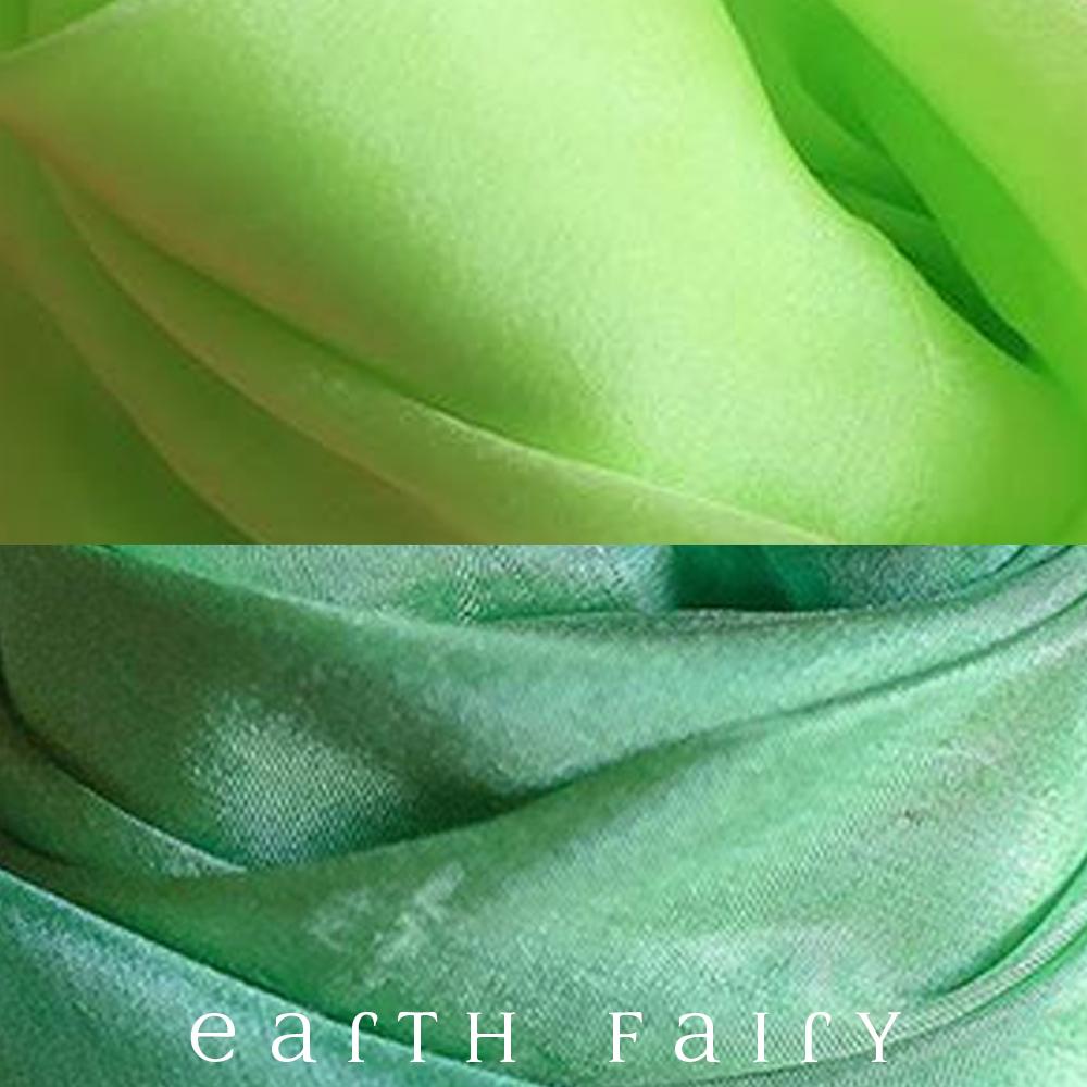 Silk Fairy Skirt, Reversible, in Lime & Forest, from The Earth Fairy Silk Collection