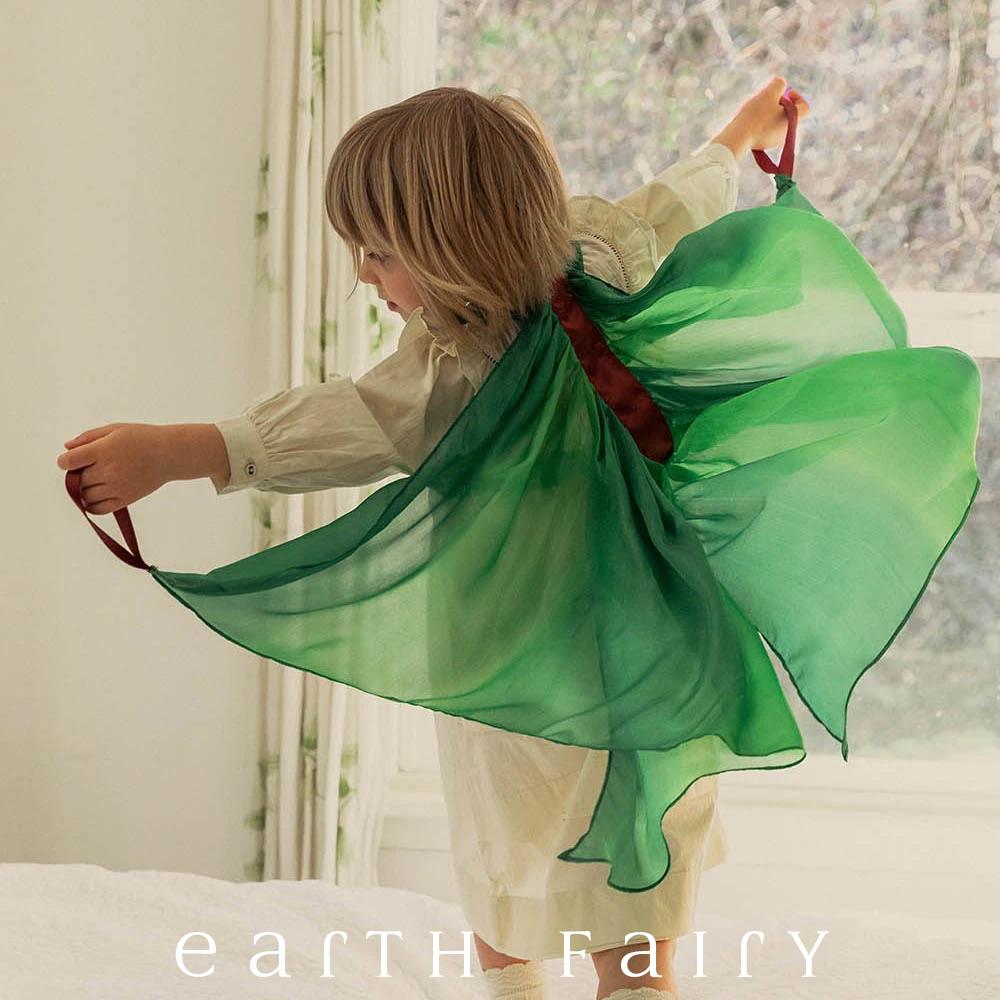 Silk Fairy Wings - Green Forest Fairy Costumes, Wings &amp; Wands Earth Fairy 