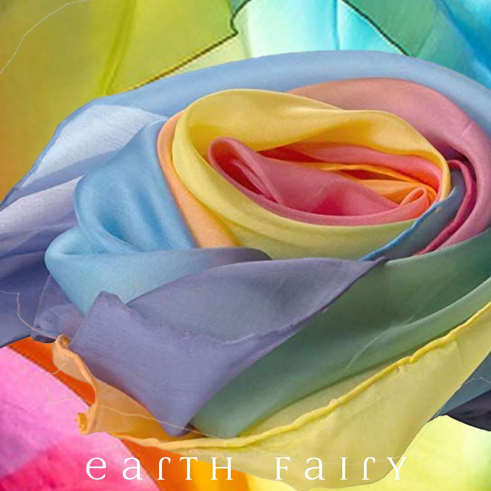 Silk Veil in Rainbow & Lavender, from The Earth Fairy Silk Collection