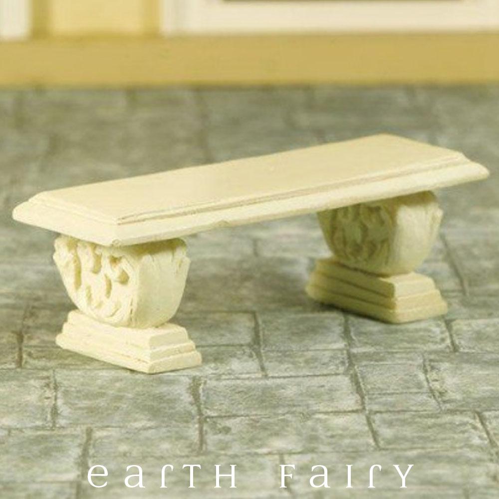 Stone Garden Bench | Fairy Garden &amp; Dollhouse Furniture | Earth Fairy