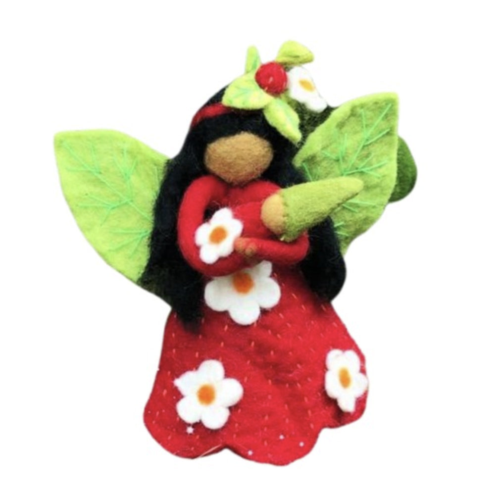 Strawberry Faerymother Wool Felt Toy