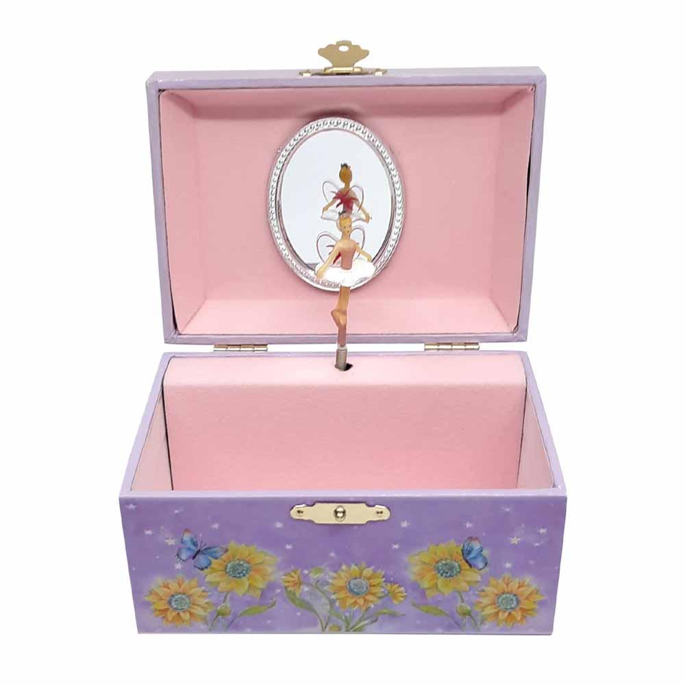 Sunflower Fairy Jewellery Box showing inside