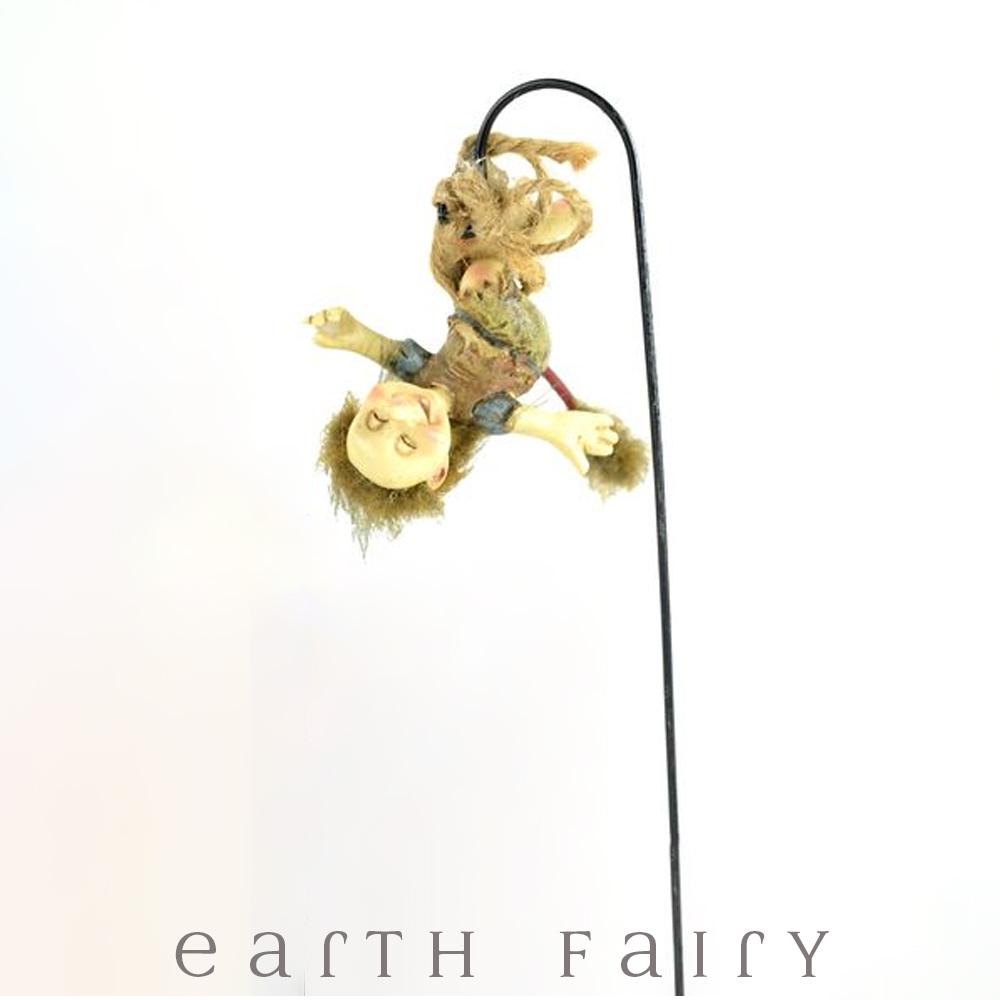 Swinging Troll from The Miniature Fairy Garden Troll Collection by Earth Fairy