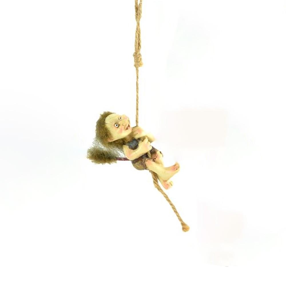 Swinging Troll from The Miniature Fairy Garden Troll Collection by Earth Fairy