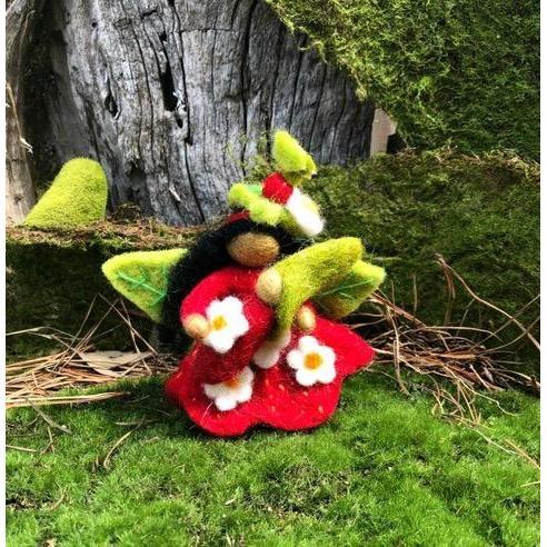The Strawberry Faerymother | Hand Felted Wool Toys - Australia | Earth Fairy