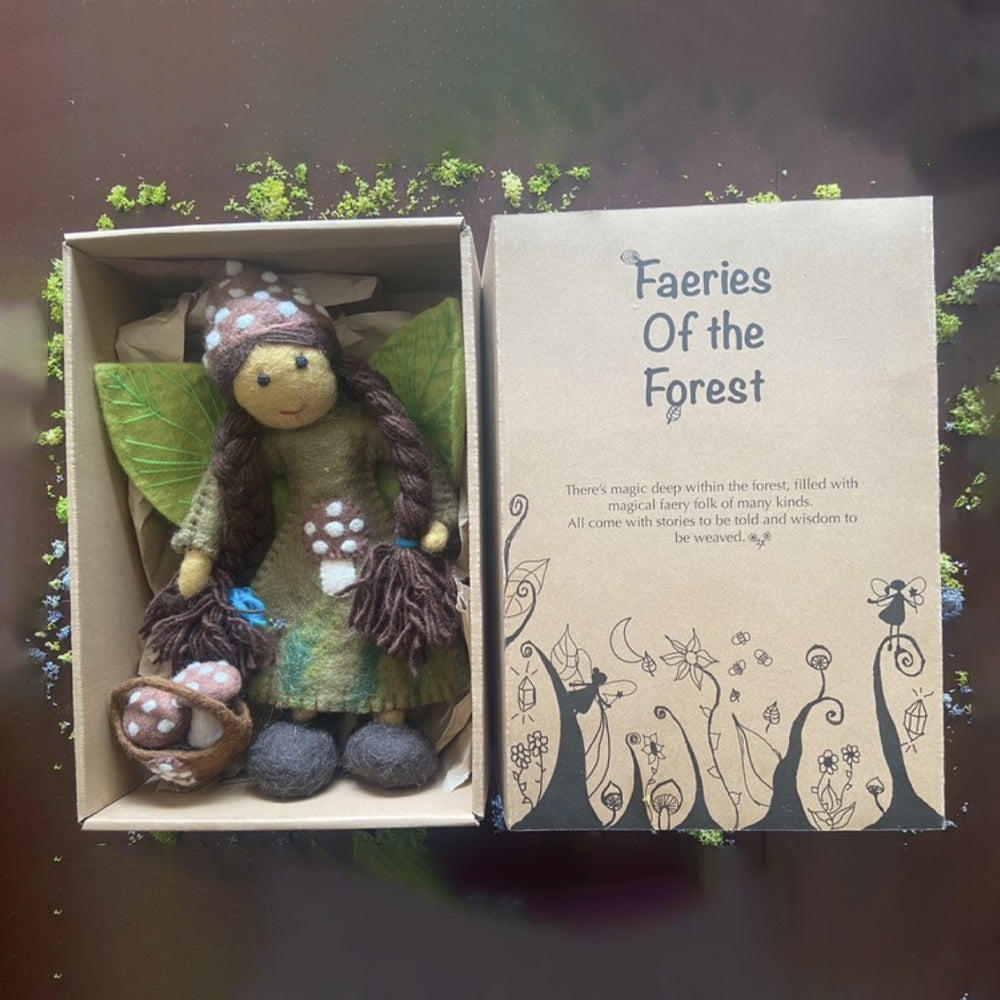 The Toadstool Faery - Wool Felt Doll