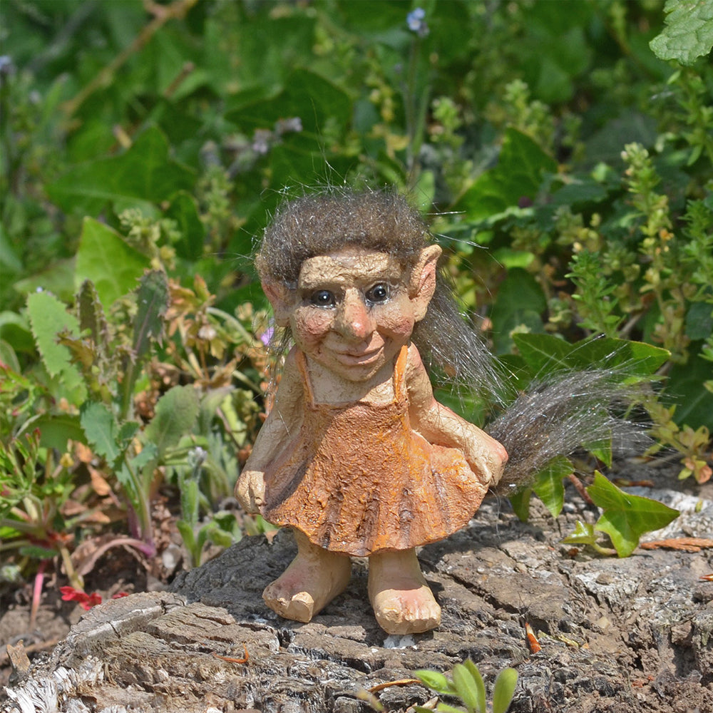 Miniature Troll Holding Her Dress Ornamental Figurine