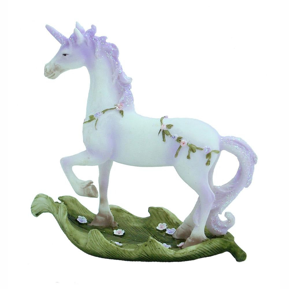 Unicorn Prancing on a Leaf Unicorns Earth Fairy Lilac 