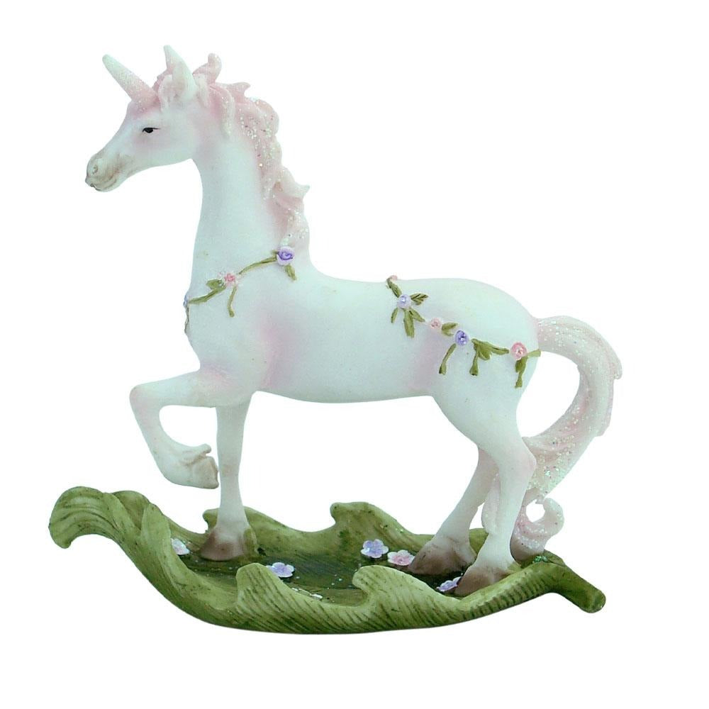 Unicorn Prancing on a Leaf Unicorns Earth Fairy Pink 