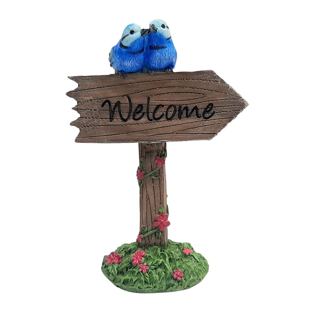 Welcome Sign with Bluebirds Fairy Garden Signs Earth Fairy 