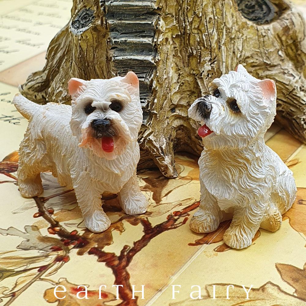 Westie - Set of 2 | Fairy Garden Animals - Australia | Earth Fairy