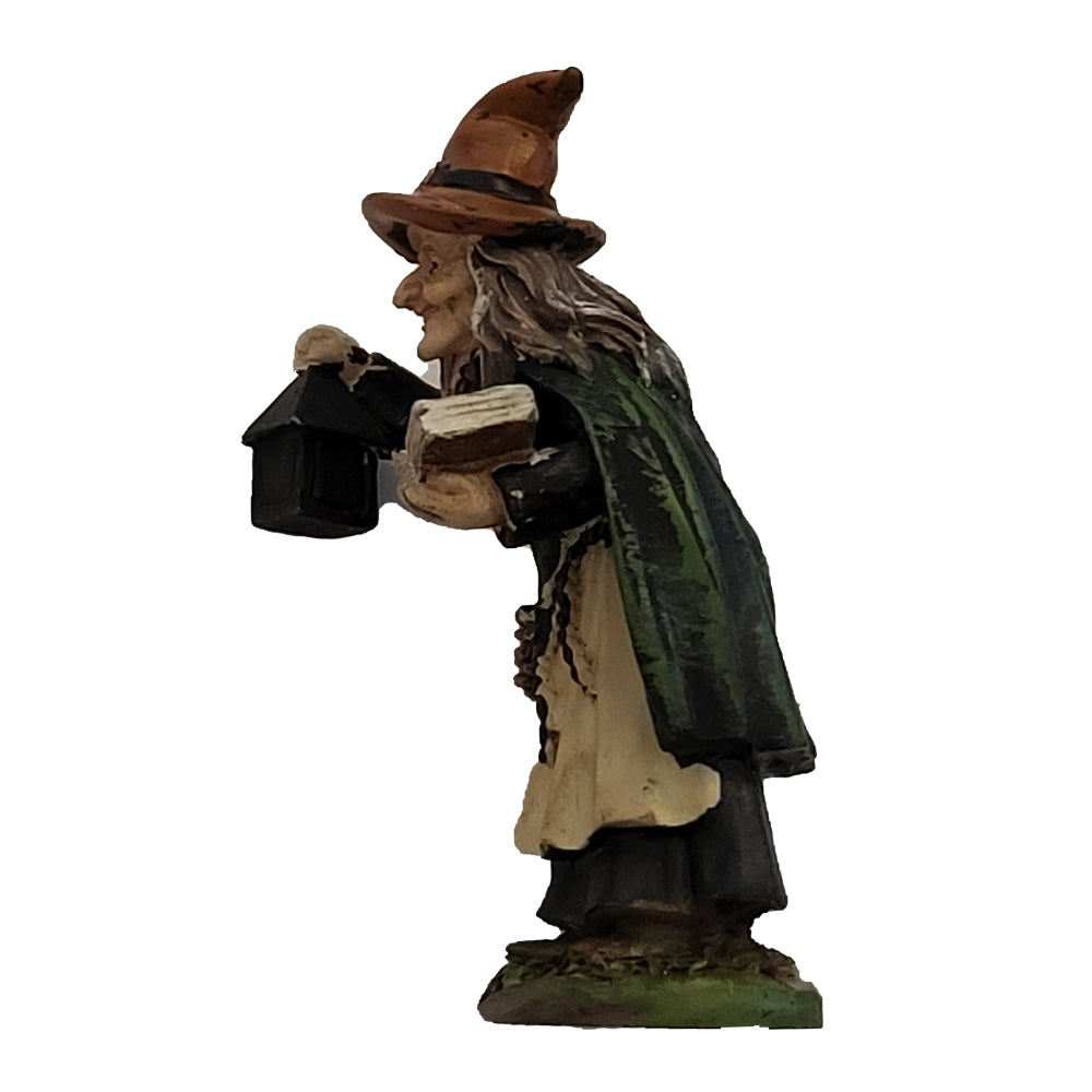Miniature Witch with Lantern Figurine
