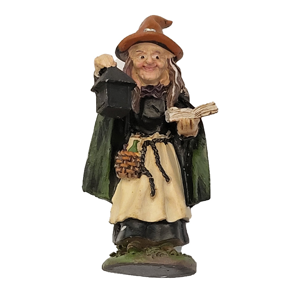 Miniature Witch with Lantern Figurine