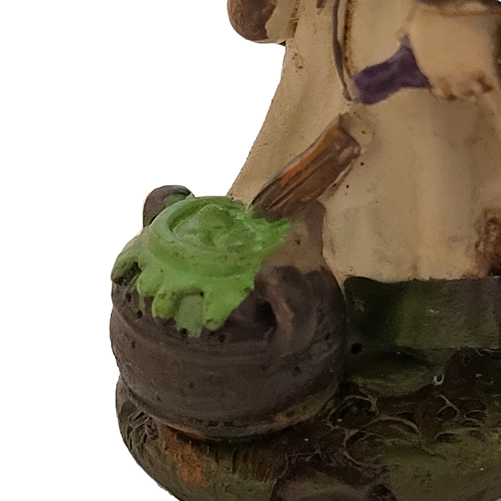 Miniature Witch with Raven Figurine