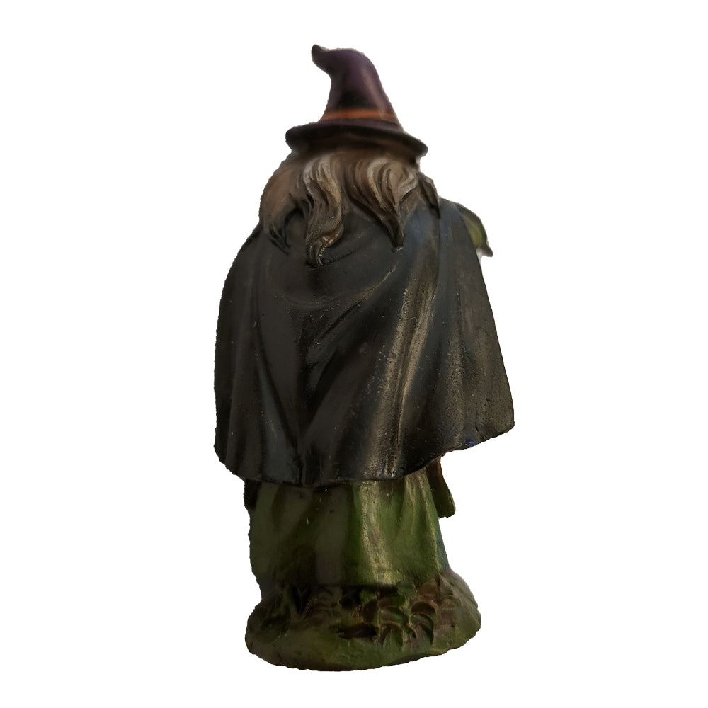 Miniature Witch with Raven Figurine
