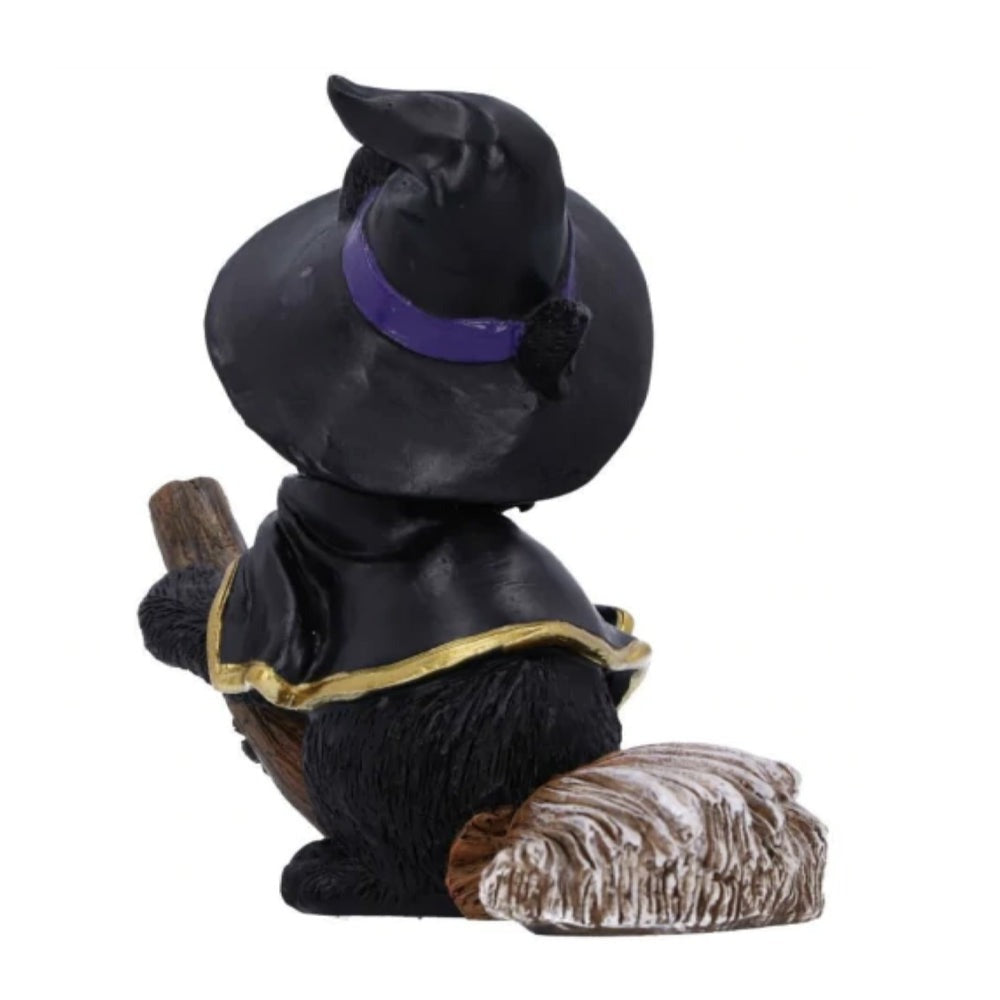 Witchy Cats on Broomsticks Ornamental Figurines