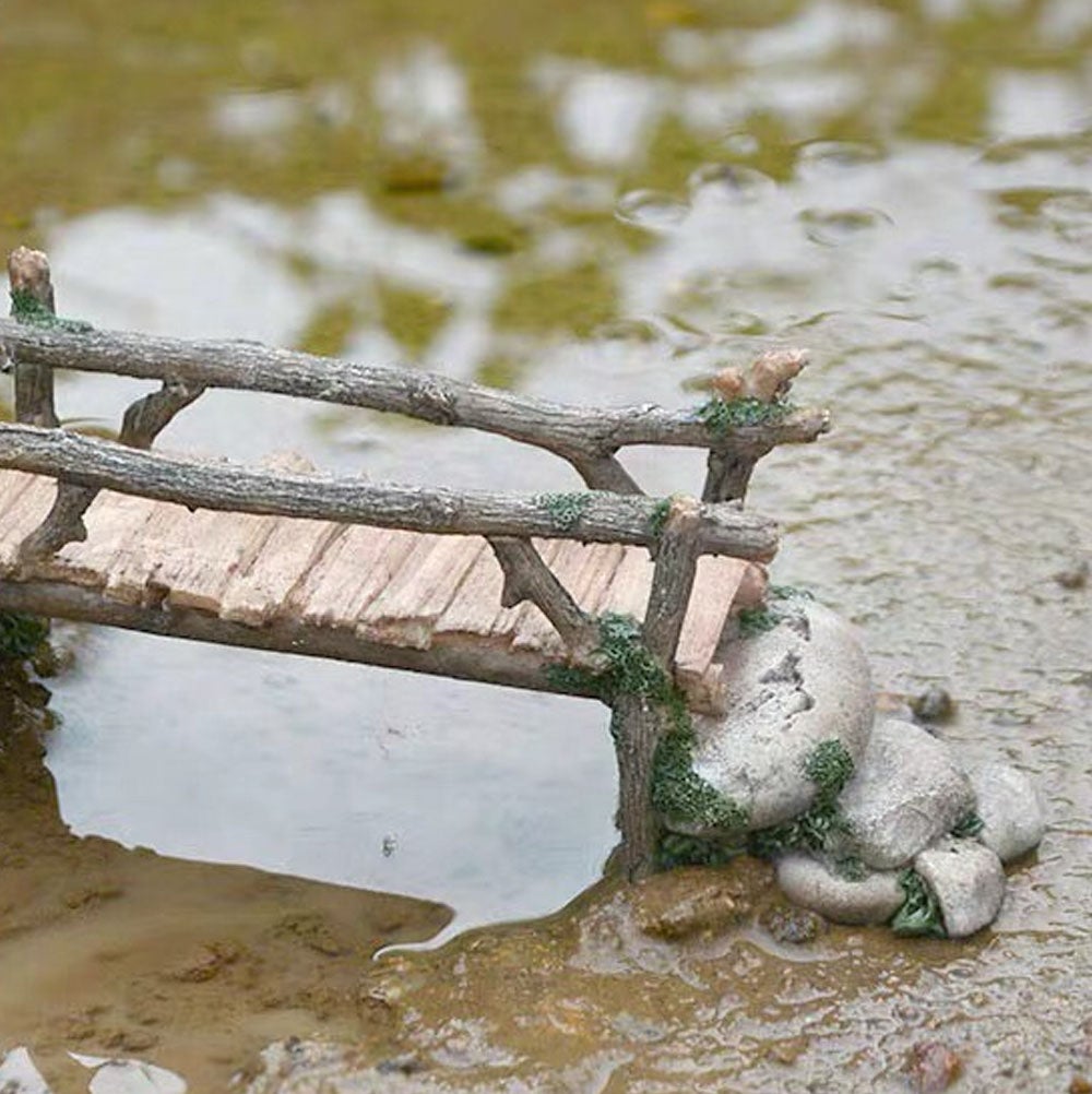 Wood & Stone Bridge - Miniature Fairy Garden Ornament