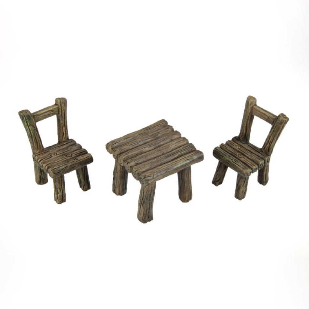 Wooden Dining Setting Fairy Garden Accessories Earth Fairy 