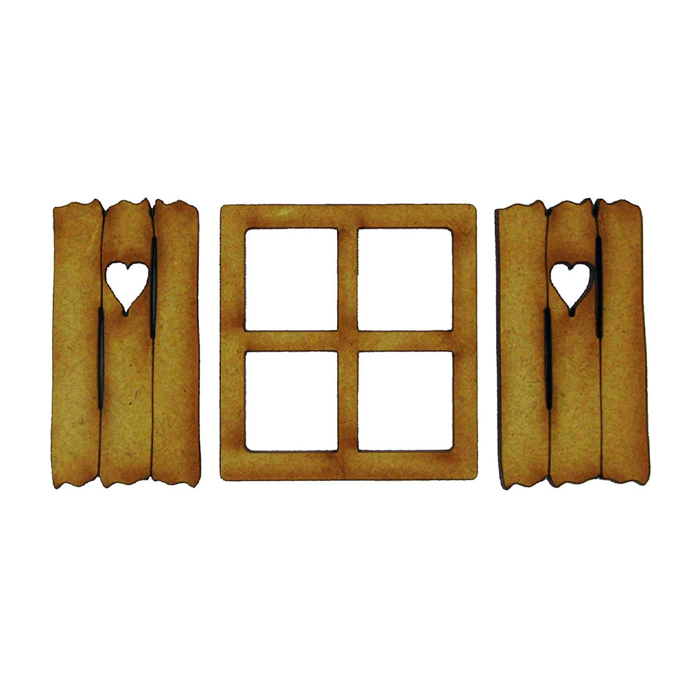 Wooden Fairy Windows - Set of 4