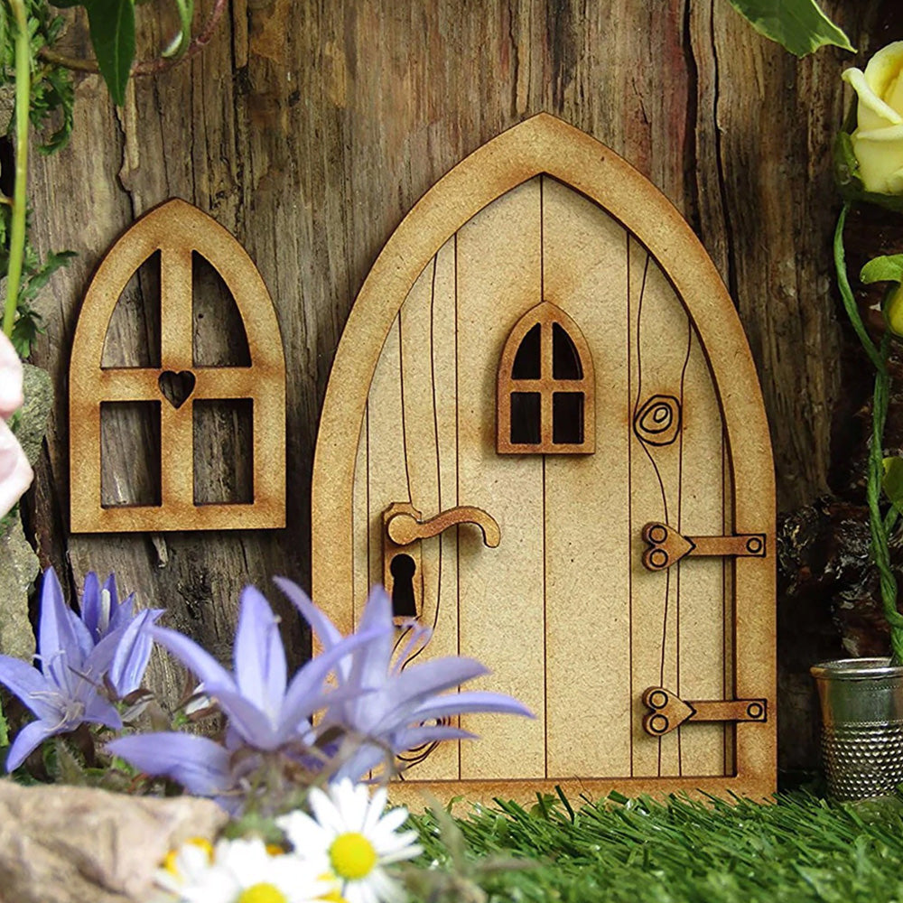 Wooden Fairy Windows - Set of 4