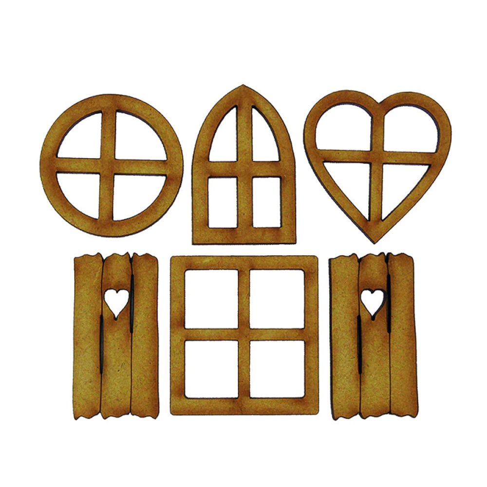 Wooden Fairy Windows - Set of 4